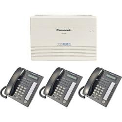 Panasonic KX-TA824 Telephone System and KX-T7731 Black Telephones (Set of 3)