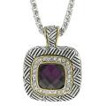 Journee Collection Two-tone Pave-set Cushion-cut CZ Necklace