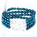 O Jewelry Blue Freshwater Pearl 4-row Stretch Bracelet (5-6 mm)