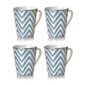 Mikasa Color Studio Turquoise and Platinum Zigzag Mugs (Set of 4)