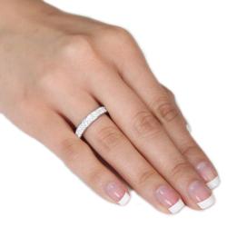 Stainless Steel Stackable Cubic Zirconia Eternity Band
