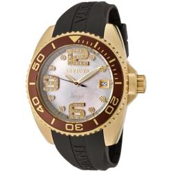 Invicta Women's Angel White Crystal MOP Dial Dark White Rubber Watch