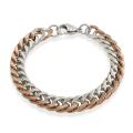 Rose Gold over Stainless Steel Rope Chain Bracelet
