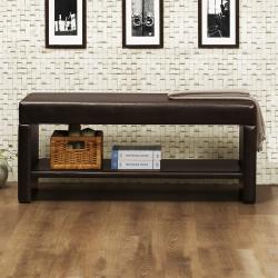 Toress Bi-cast Vinyl Bench with Shelf