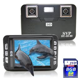 SVP DC-3D-80 Black 3D Digital Camera with 8GB SD Card