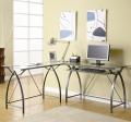 desk Roll Top assistance Metal L-Shaped Glass Top Computer Desk