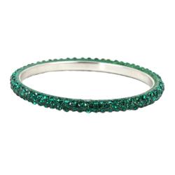 NEXTE Jewelry Silvertone Green Rhinestone Zecchino Bracelet