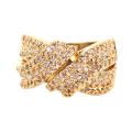 14k Gold Overlay Clear Cubic Zirconia Cluster Wrap-style Ring
