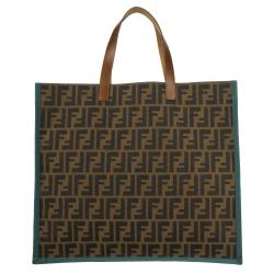 Fendi Zucchino Canvas Colorblock Tote Bag 