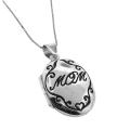 Sterling Silver Oval 'Mom' Locket Necklace