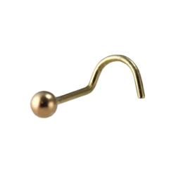 14k Yellow Gold Ball Nose Stud