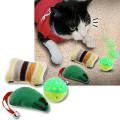 3-piece Green Mouse with Bell/ Plush Squeaker Toy/ Ball for Cats