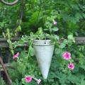 Terra Cotta Small Green Wash Cone Planter (Honduras)