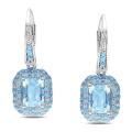 Sterling Silver Blue Topaz Dangle Earrings