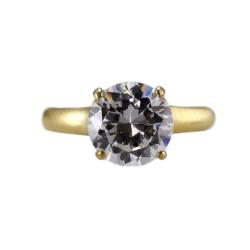 10k Yellow Gold Clear Cubic Zirconia Solitaire Ring