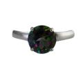 10k White Gold Mystic Green Topaz Solitaire Ring