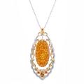 Michael Valitutti Two-tone Carved Amber and Fire Citrine Necklace