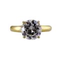 10k Yellow Gold Clear Cubic Zirconia Solitaire Ring