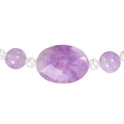 Freshwater Amethyst and White Pearl Fashion Necklace (5-5.5 mm)