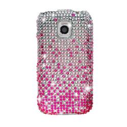 LG Optimus M & C MS690 Pink Waterfall Rhinestone Case
