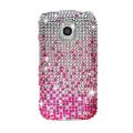 LG Optimus M & C MS690 Pink Waterfall Rhinestone Case