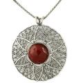 Sterling Silver Orange Carnelian Necklace