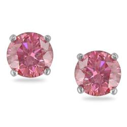 14k White Gold 1ct TDW Pink Diamond Stud Earrings