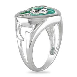 Sterling Silver Heart-cut Turquoise Cross Inlay Ring