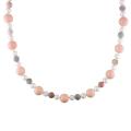 Freshwater White Pearl, Agate and Coral Bead Necklace (7-7.5 mm)