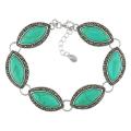 Sterling Silver Marquise Turquoise Bracelet