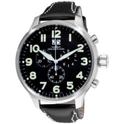 Zeno Men's 'Super Oversized' Black Face Quartz Chronograph Watch