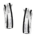 Sterling Silver 3/5ct TDW Black and White Diamond Earrings (G-H, I3)