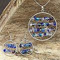 Sterling Silver 'Count on Love' Dichroic Glass Jewelry Set (Mexico)