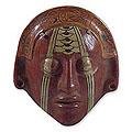 Handcrafted Ceramic 'Maya Nobleman' Mask (El Salvador)