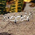 Sterling Silver 'Hope' Onyx Cuff Bracelet (Mexico)