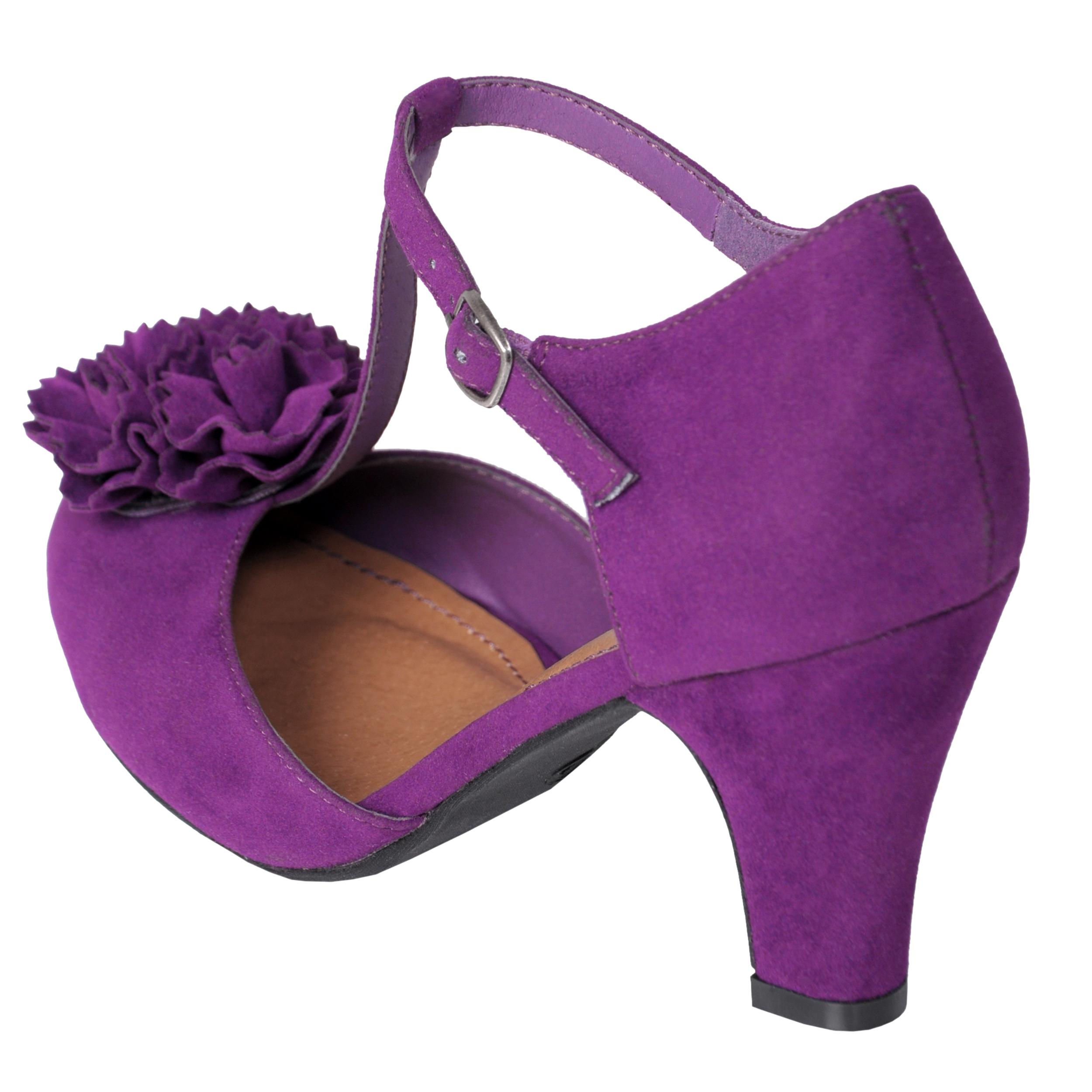 Journee Collection Women's 'ARIEL-47' Flower Accent T-strap Heels