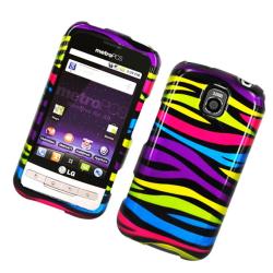 LG Optimus M & C MS690 Rainbow Zebra Protector Case