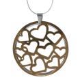 Silvertone and Coppertone Heart Necklace