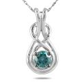 10k White Gold 1/2ct TDW Blue Diamond Necklace
