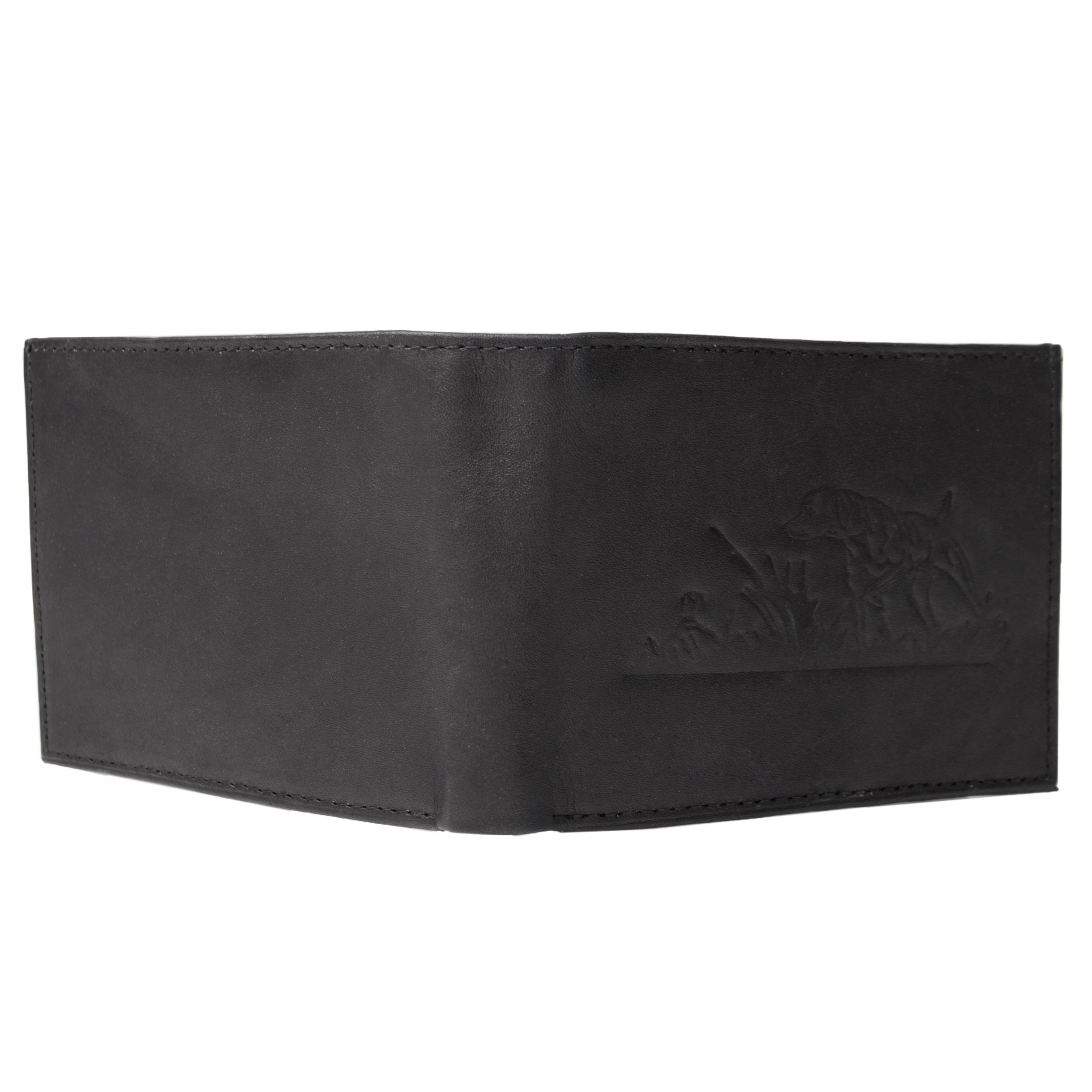 Boston Traveler Men's Genuine Leather Dog Embossed Bifold Wallet
