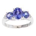 Dyach 14k White Gold Tanzanite and Diamond Accent Ring (G-H) (I1-I2)