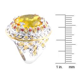 Michael Valitutti Two-tone Yellow Amber and Orange Sapphire Ring