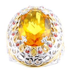Michael Valitutti Two-tone Yellow Amber and Orange Sapphire Ring
