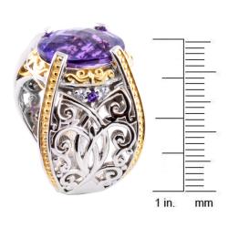 Michael Valitutti Two-tone Amethyst and White Sapphire Ring