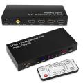 Black 4 x 1 HDMI Mini Switch with Remote and Toslink