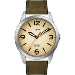 Timex Men's Weekender Casual Olive Leather Strap Watch
