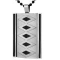 Stainless Steel Black Diamond Pattern Necklace