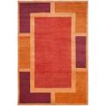 Hand-knotted Gabeh Blocks Red Wool Rug (5' x 8')