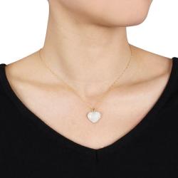 14k Yellow Gold 1ct TDW Diamond Heart Necklace (G-H, SI1-SI2)
