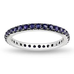 14k White Gold Blue Sapphire Eternity Ring